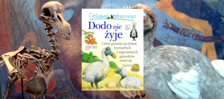 Baner z okładką książki Ciekawe dlaczego…Dodo nie żyje i inne pytania na temat wymarłych i zagrożonych gatunków zwierząt