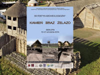 Baner z okładką książki XX jubileuszowy Festyn Archeologiczny w Biskupinie: wrzesień 2014