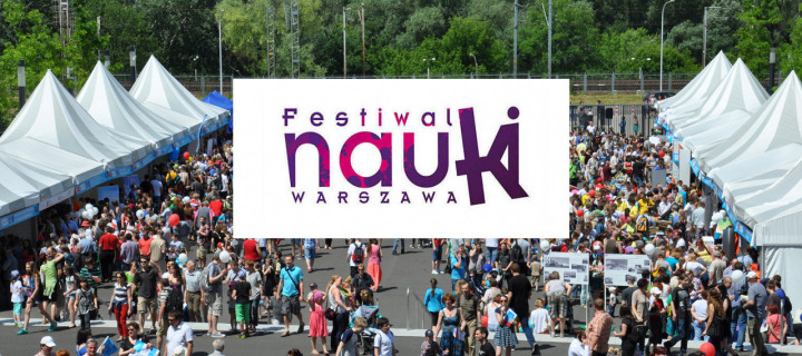 Baner z okładką książki XVIII edycja stołecznego Festiwalu Nauki!