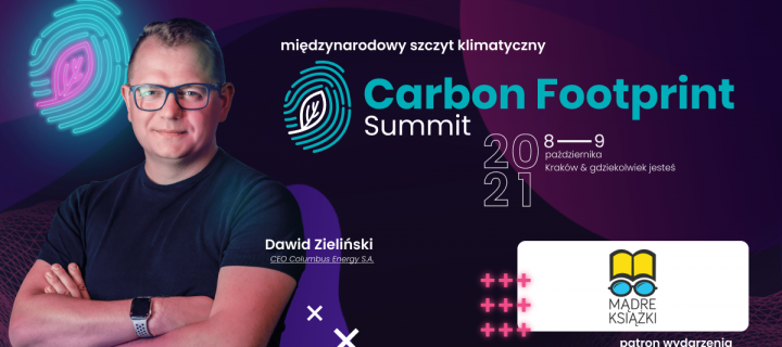 Baner z okładką książki Carbon Footprint Summit 2021