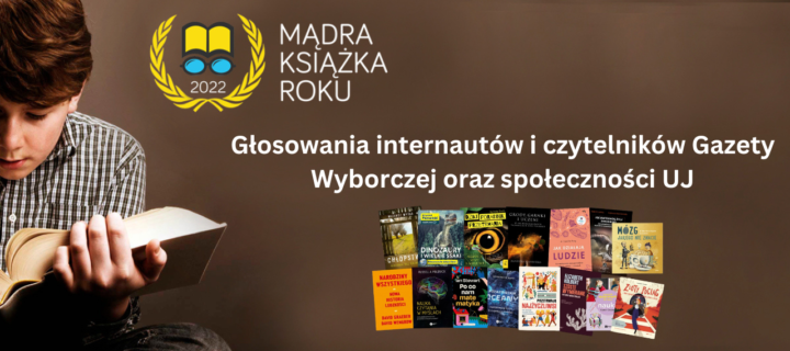 Baner z okładką książki Głosowania internautów i czytelników Gazety Wyborczej oraz społeczności UJ