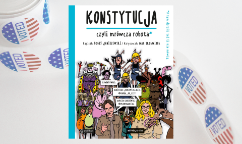 Baner z okładką książki Konstytucja, czyli mrówcza robota