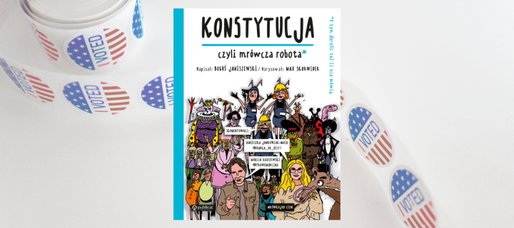 Baner z okładką książki Konstytucja, czyli mrówcza robota
