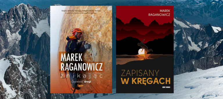 Baner z okładkami książek Zapisany w kręgach i Znikając. Opowieść drogi