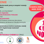 Baner z zaproszeniem na spotkanie autorskie wokół książki Ja chcę Nobla! Jak odnaleźć się w świecie nauki?